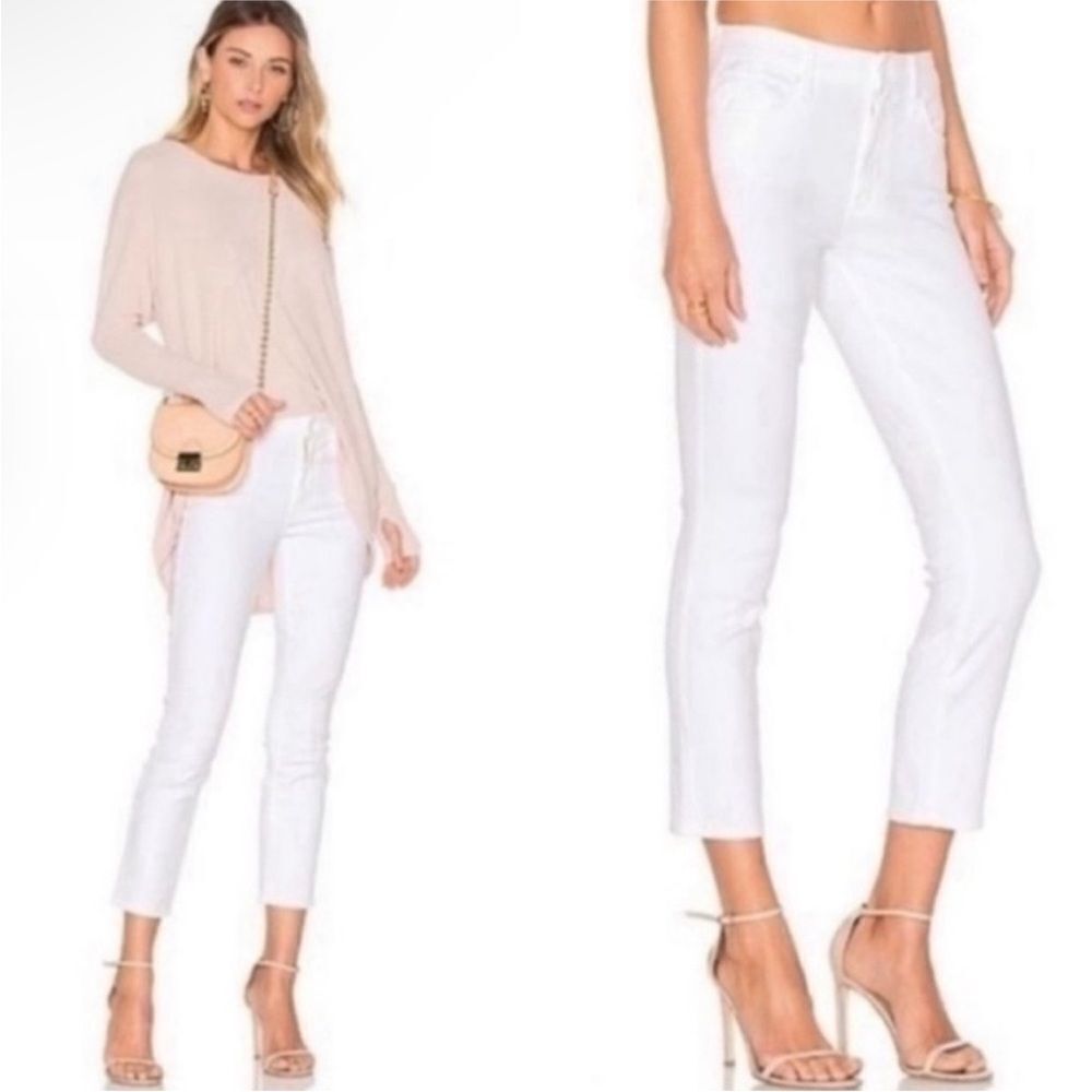 MOTHER The Looker Crop White jeans size 23 color Glass Slipper NWT $258